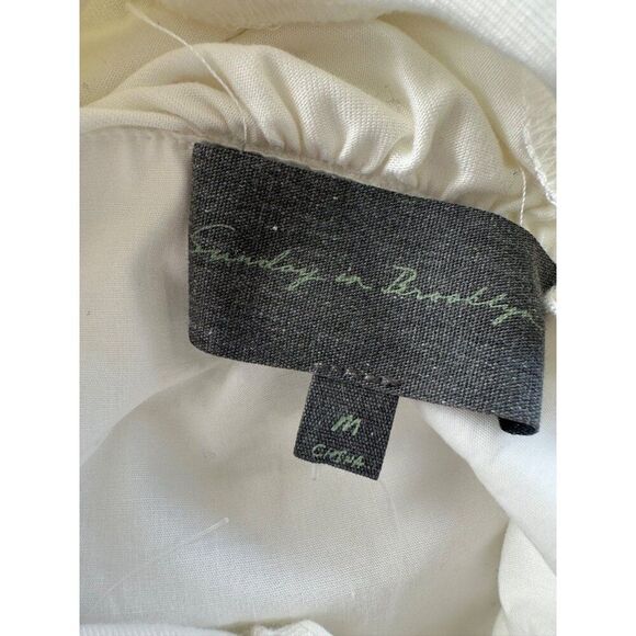 Sunday in Brooklyn x Anthropologie V-Neck White Wrap Top Women's Medium NEW - Picture 5 of 10
